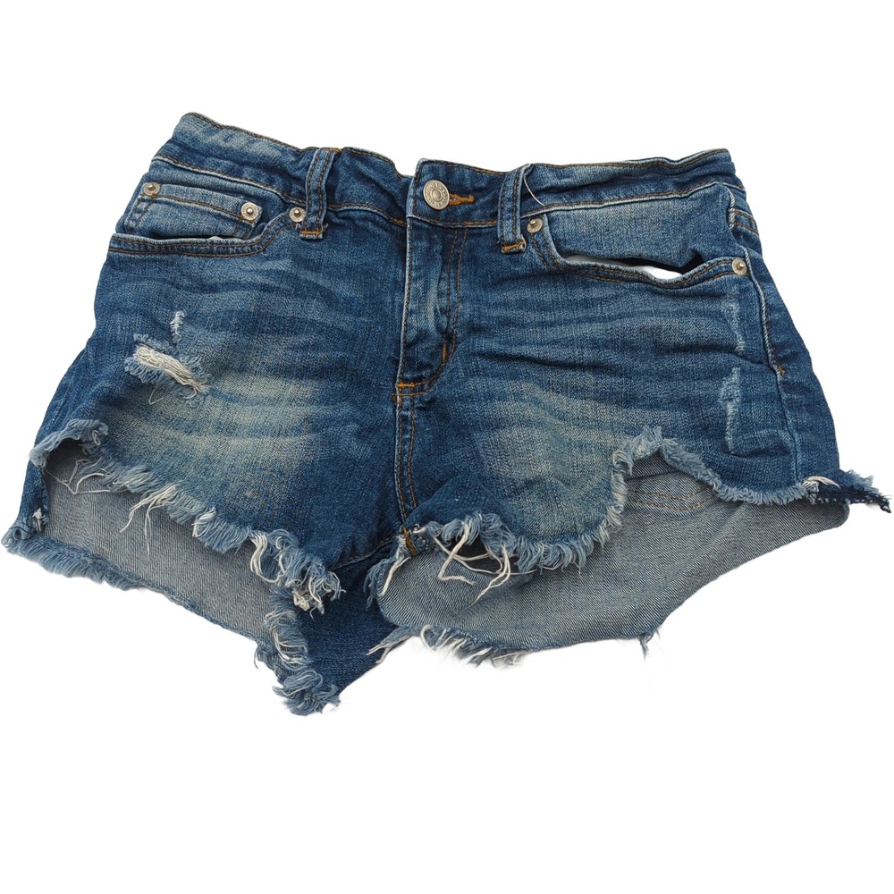 JUSTUSA Distressed Denim Cut Off Shorts Medium Wash Size 5 JH816